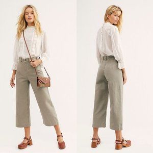 Free People Wide Leg Cropped High Rise Patti Pants